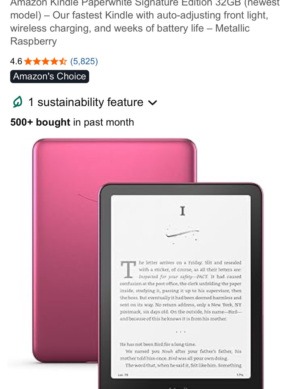 Amazon Kindle Paperwhite Signature Edition 32GB - Raspberry Pink